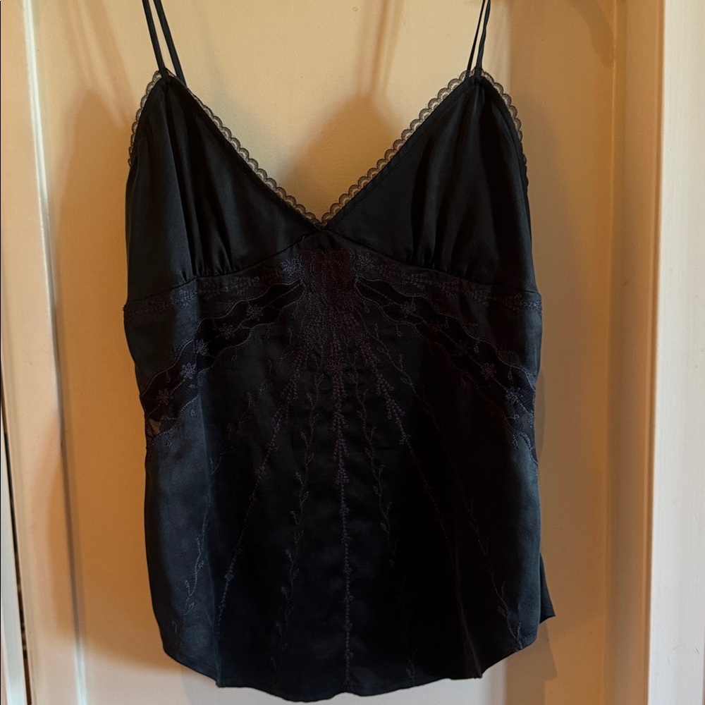 Vintage Guess Black Lace Trim Blouse